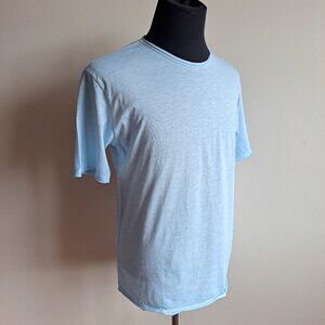 NEW Gionfriddo Men's Italian 100% Cotton Crew Neck Light Blue T-shirt Size L